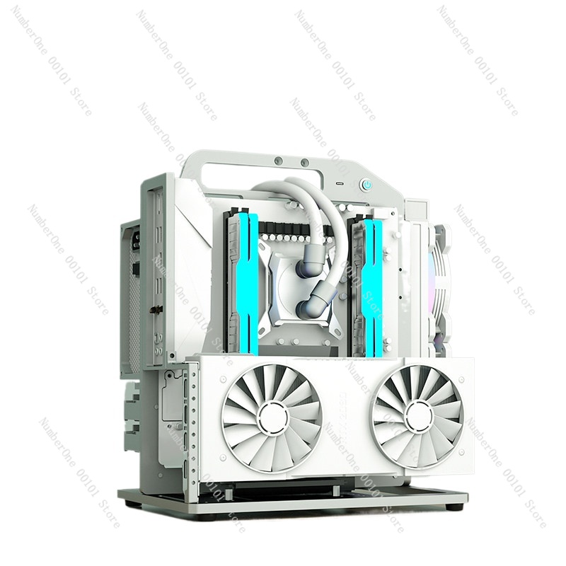 Aluminum Open Frame Test Bench Water Cooling - MATX マザーボードアルミ合金ラックシャーシハンドルポータブルオープンフレーム水冷サポート DIY PC ケーステストベンチ