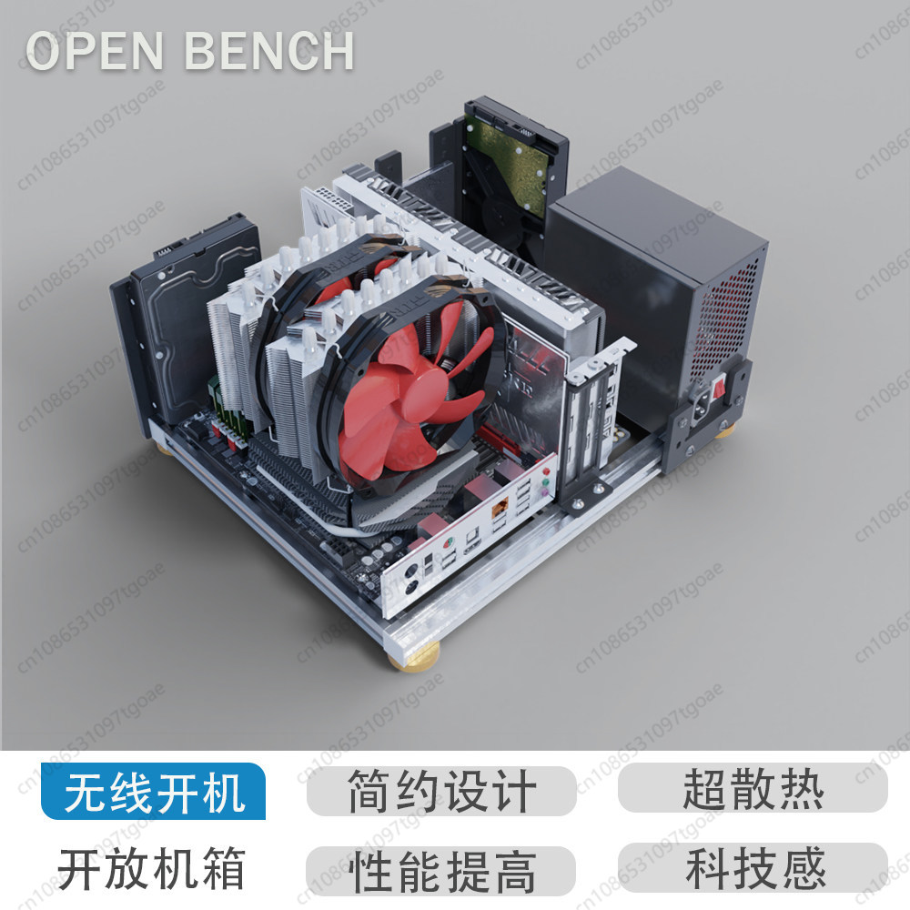 フルアルミ製オープンエアPCフレームシャーシ、ITX、MAT - Aluminum Open Frame Test Bench Water Cooling のレビューと価格
