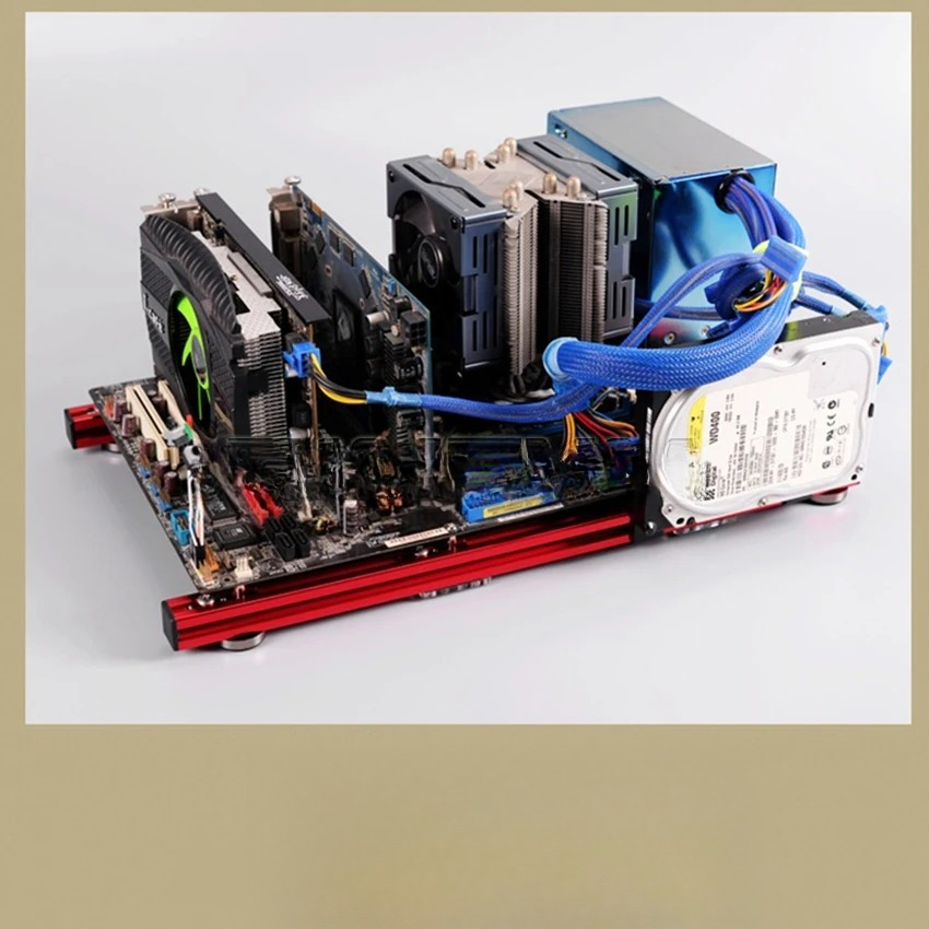 ATX PC テストベンチ アルミニウム合金コンピューターケ - Aluminum Open Frame Test Bench Water Cooling のレビューと価格